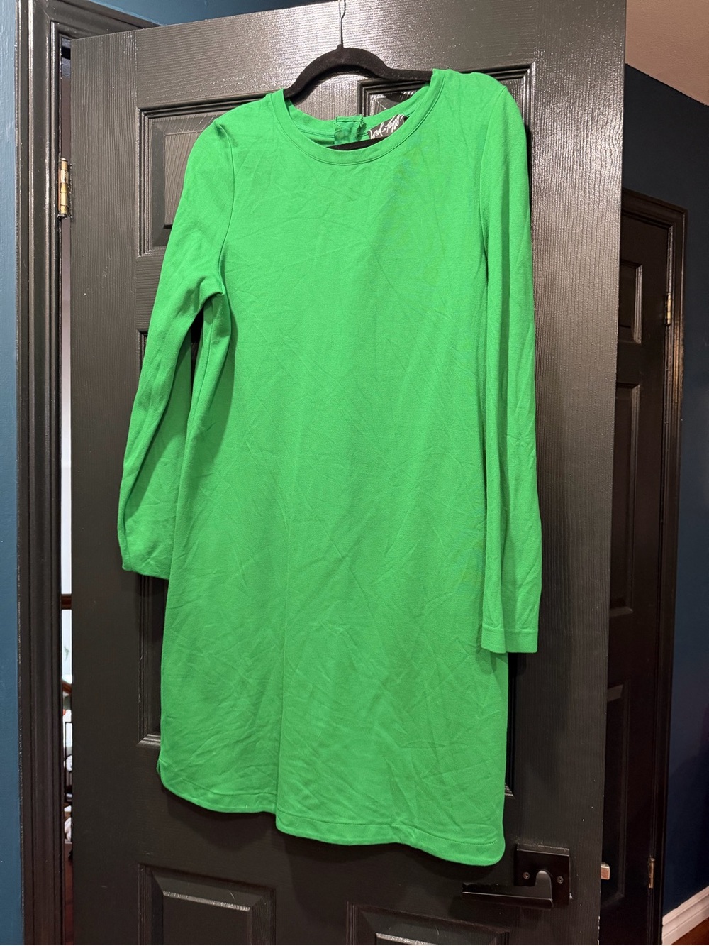 Lord & Taylor Bright Green Long-Sleeve Casual Dress